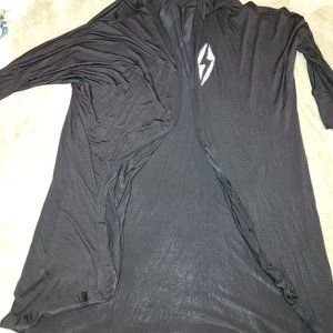 Black long cardigan with heart on back Size 2